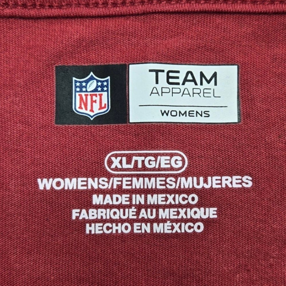 NFL Team Apparel T-Shirt Cardinals Graphic Logo Red Women XL Football Fan Gear - Picture 4 of 5